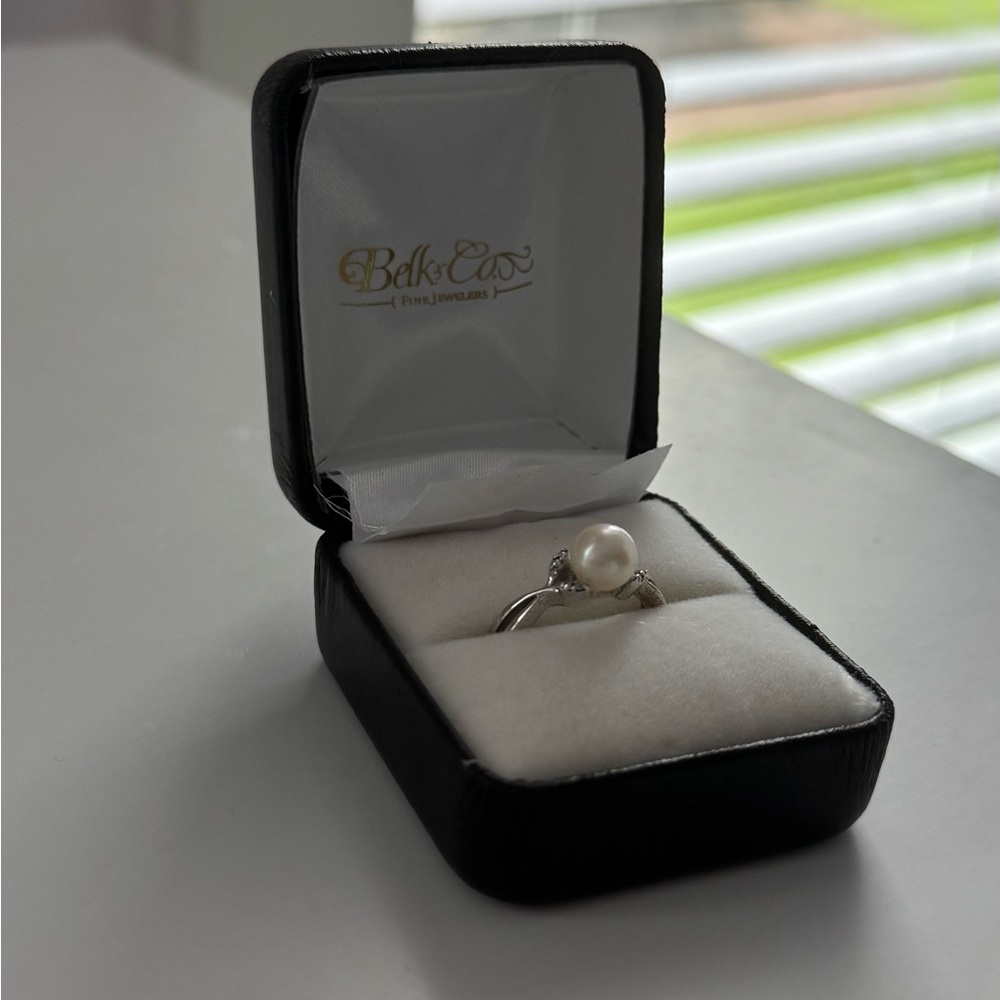 Belk Sterling Silver Ring with White Pearl